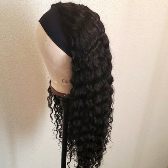 New Virgin Human Hair Water Wave Headband Wig - Picture 3 of 9
